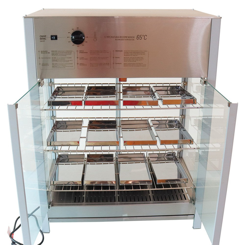 Estufa Salgado Vapor Abre Frente e Traseira 12 Bandejas Titã