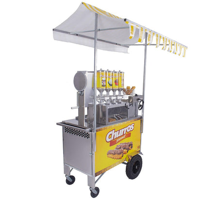 Carrinho de Churros Fritador Elétrico e Gás Masseira Lateral