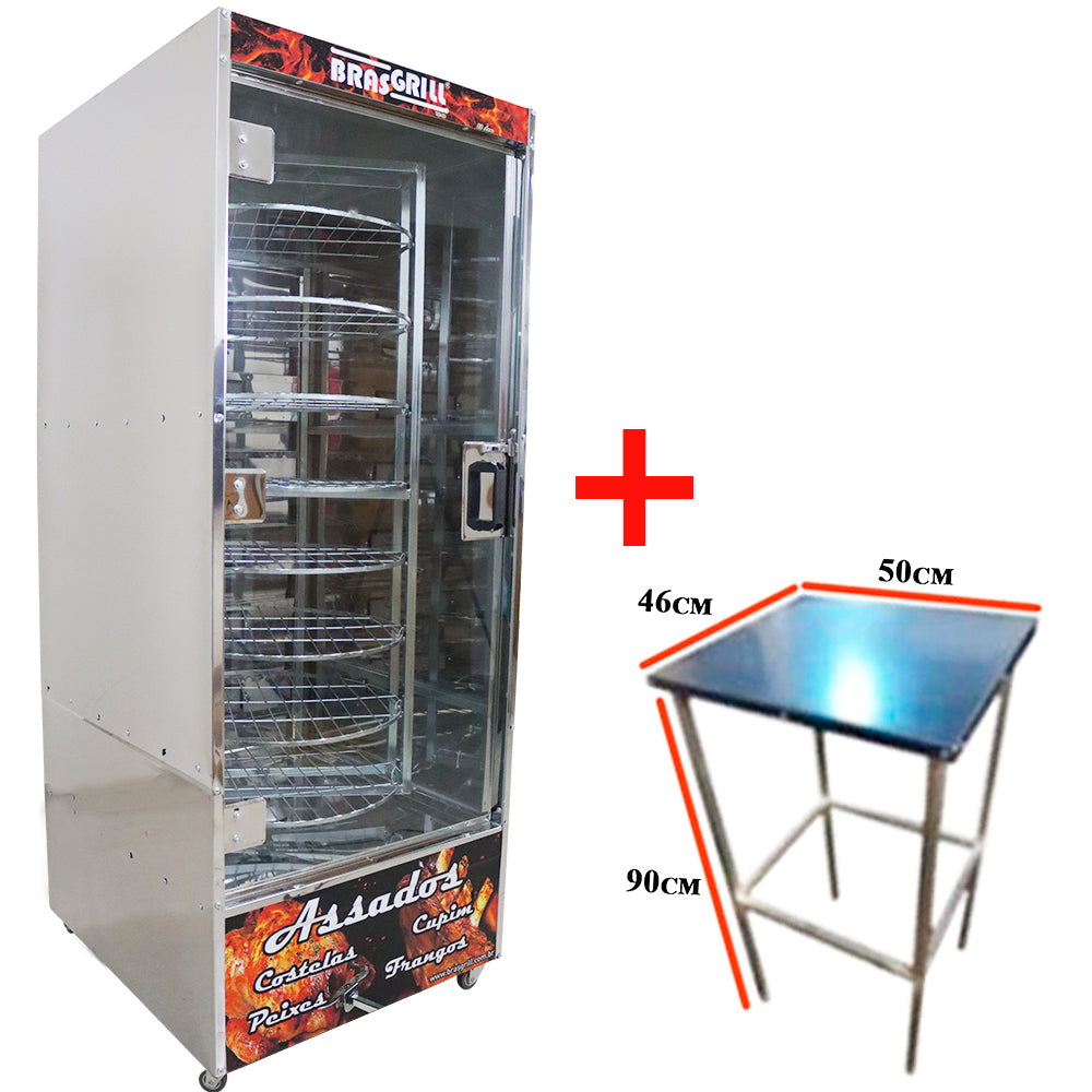 Maquina de Assar Frangos 64 Frangos com Mesa Brasgrill