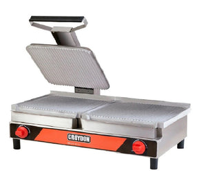 Sanduicheira Elétrica Dupla 41x86 cm Profissional Chapa Estriada