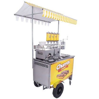 Carrinho de Churros Fritador Elétrico e Gás Masseira Fuso