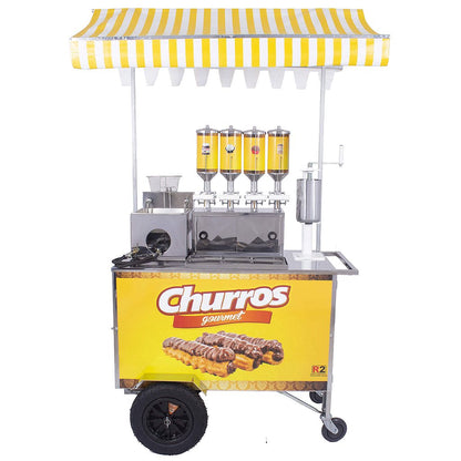 Carrinho de Churros Fritador Elétrico e Gás Masseira Fuso