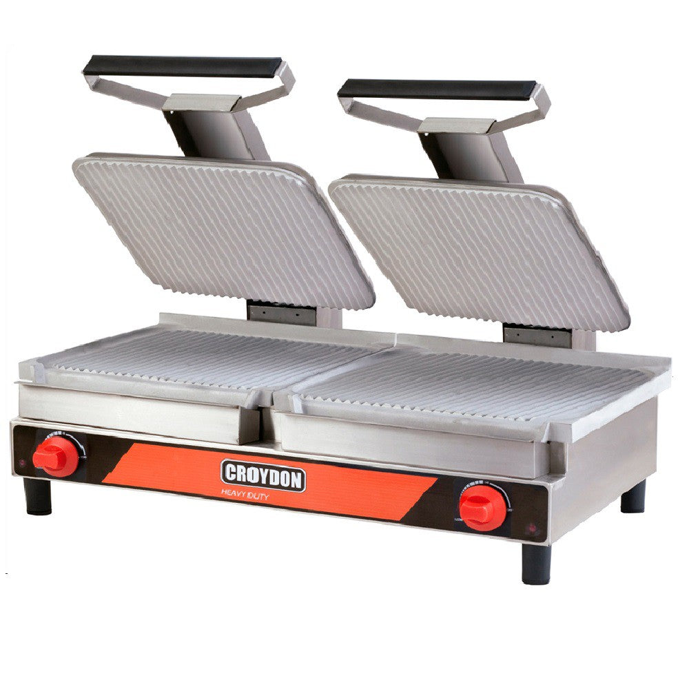 Sanduicheira Elétrica Dupla 41x86 cm Profissional Chapa Estriada