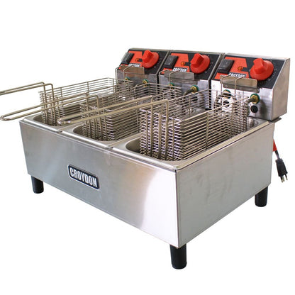 Fritadeira Elétrica 3 Cubas Controle Individual 3 Litros Cada Profissional