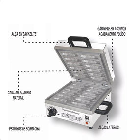 Maquina de Crepe Suíço Palito 12 crepes Profissional