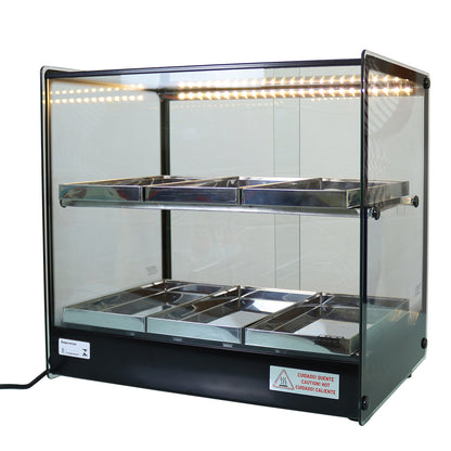 Estufa Salgados com Luz de LED Reta 6 Bandejas Vitrine EVR