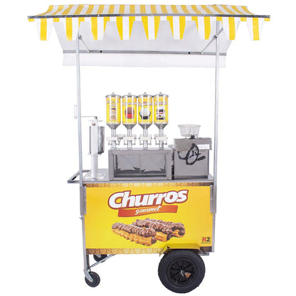 Carrinho de Churros Fritador Elétrico e Gás Masseira Fuso