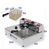 Fritadeira Elétrica 2 Cubas Com Tampa Profissional 10 Litros Inox