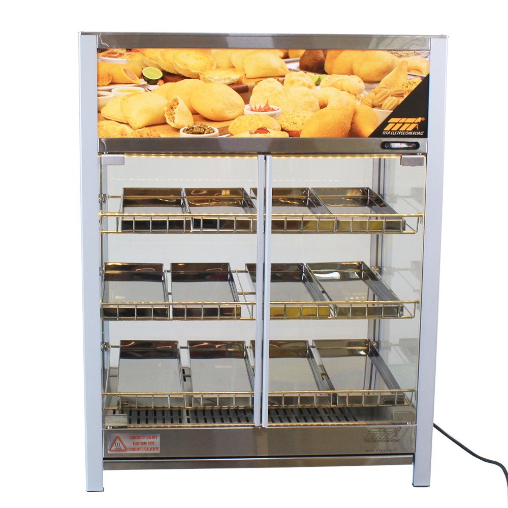 Estufa Salgado Vapor Abre na Frente 12 Bandejas Titã com Led