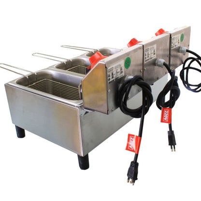 Fritadeira Elétrica 3 Cubas Controle Individual 3 Litros Cada Profissional