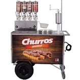 Carrinho de Churros Fritador Elétrico e Gás Masseira Fuso Amadeirado