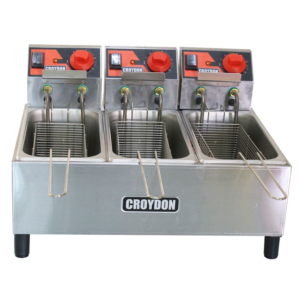 Fritadeira Elétrica 3 Cubas Controle Individual 3 Litros Cada Profissional