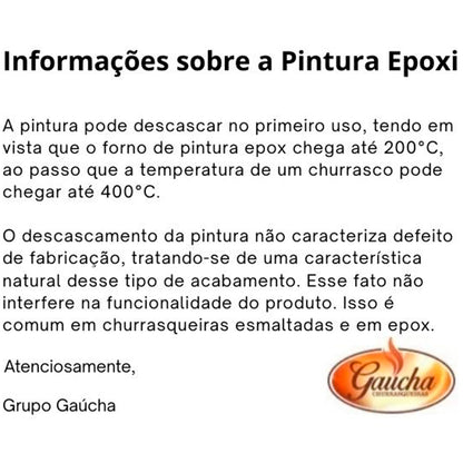 Churrasqueira a Bafo 45kg com 8 espetos Profissional G45