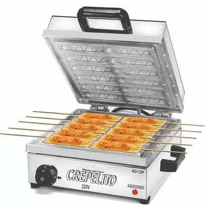 Maquina de Crepe Suíço Palito 12 crepes Profissional