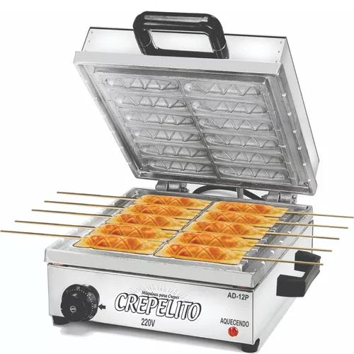 Maquina de Crepe Suíço Palito 12 crepes Profissional