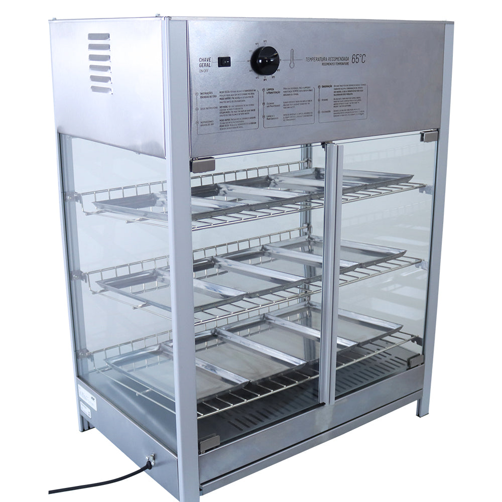 Estufa Salgado Vapor e Luz de LED Abertura Traseira 12 Bandejas Titã