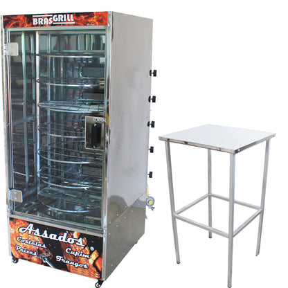 Maquina de Assar Frangos 56 Frangos com Mesa Brasgrill