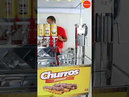 Carrinho de Churros Gourmet 4 Doceiras Masseira Engrenagem