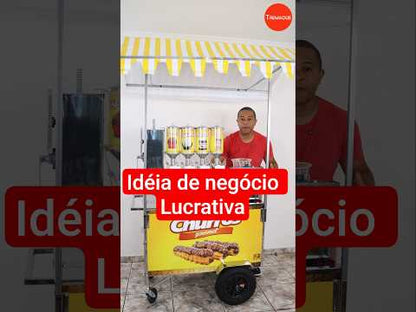 Carrinho de Churros Fritador Elétrico e Gás Masseira Lateral