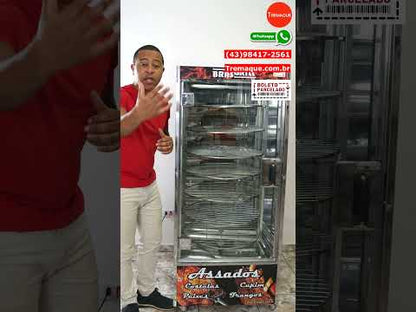 Maquina de Assar Frango e Carne Rotativo Brasgrill 56 Frangos