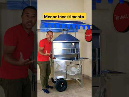 Carrinho de Espetinho Churrasco Grelha 80cm