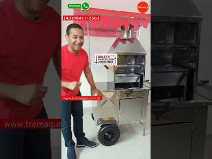 Carrinho de Espetinho e Churrasco 50 cm de Inox