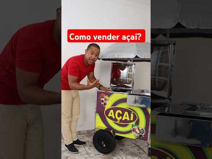 Carrinho De Açaí Com Guarda Sol Adesivado Roda Com Pneu