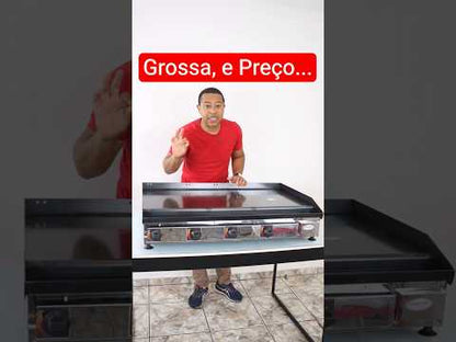 Chapa de Lanche 100x50cm com 6,35mm de Espessura a Gás Profissional