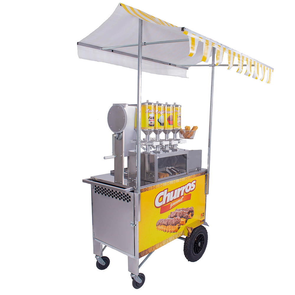 Carrinho de Churros Gourmet Completo 4 Doceiras Profissional Engrenagem